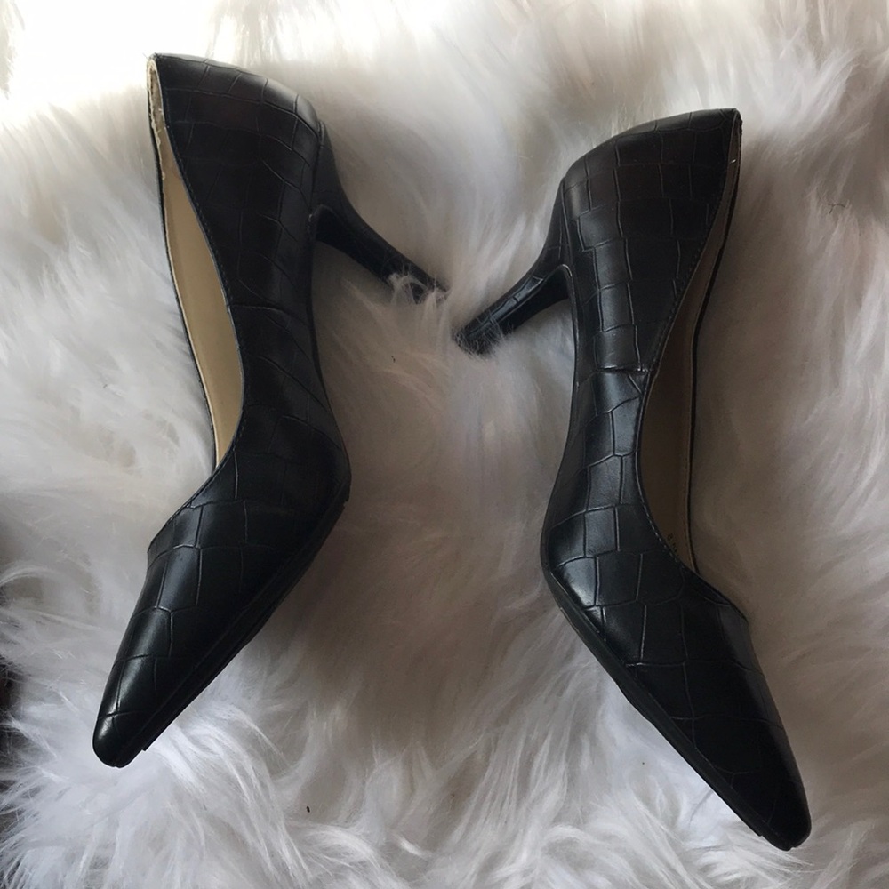 Studio Paolo| alligator embossed print heels shoes